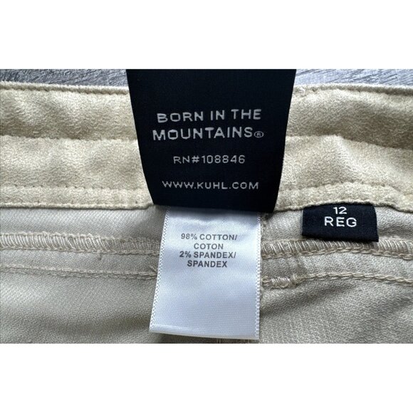 Kuhl Corduroy Pants Womens 12 Tan Chino Straight Low Rise Soft Stretch Outdoor - Picture 5 of 12